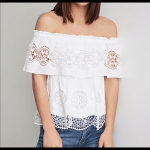 BCBG MaxAzaria white off the shoulder top